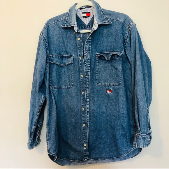 Tommy Hilfiger Tops - Tommy Hilfiger Jeans Vintage Oversized Button Down